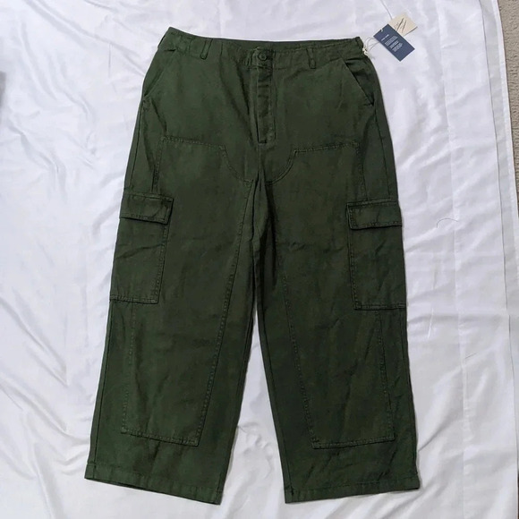 NWT Universal Thread High-Rise Utility Cargo Pants, Color Green Tea Size 14 - Picture 4 of 16